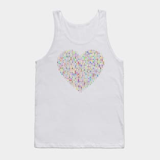 Colourful I Love Chess Pieces Heart Design Tank Top